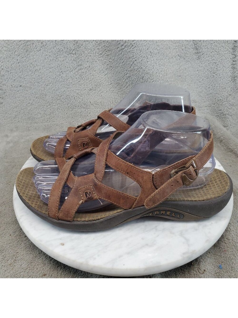 Merrell Shoes Womens Size 8 Agave Brown Leather Strappy Sandals *Read*